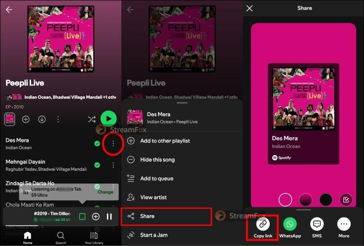 copy Spotify song link | Extract Spotify Songs