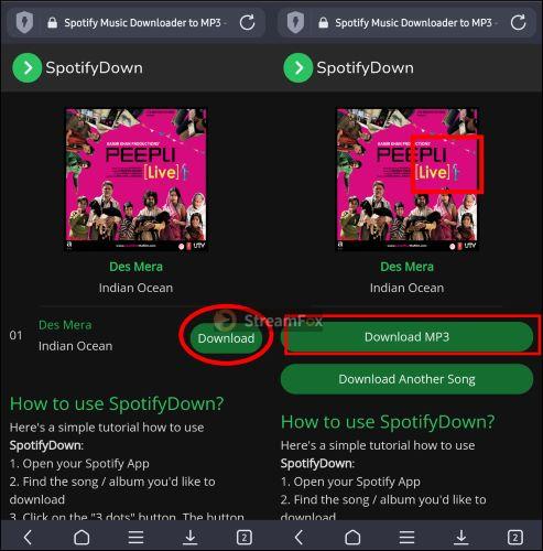 choose Download MP3 | Extract Spotify Songs
