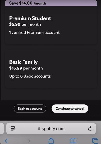 tap Cancel Premium | Spotify Family Plan