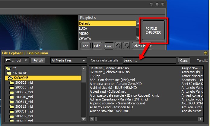 click PC File Explorer | Spotify Karaoke Mode
