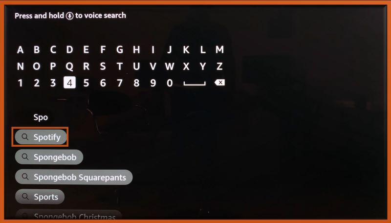 type Spotify | Play Spotify on Amazon Firestick TV