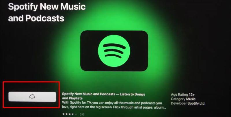 click Download | Play Spotify on Apple TV