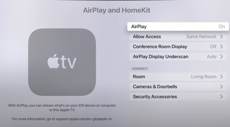 enable AirPlay | Play Spotify on Apple TV