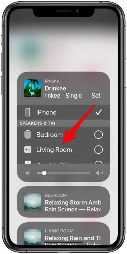 available devices list | Play Spotify on Apple TV