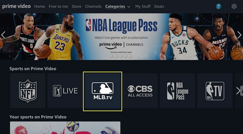 Live Sports and Occasions | amazon prime live tv
