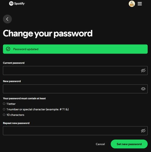 confirming update | Log Out of All Devices on Spotify