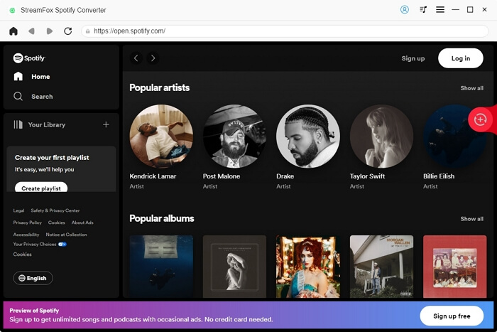 sign in to Spotify in StreamFox | Unlock iPad Without Password
