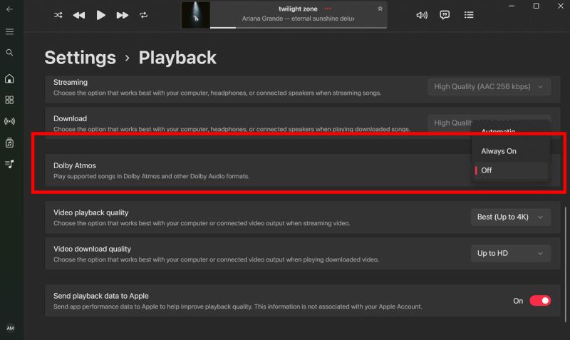 switch off Dolby Atmos Windows | Make Apple Music Louder