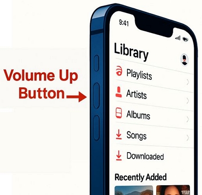 press Volume Up | Make Apple Music Louder