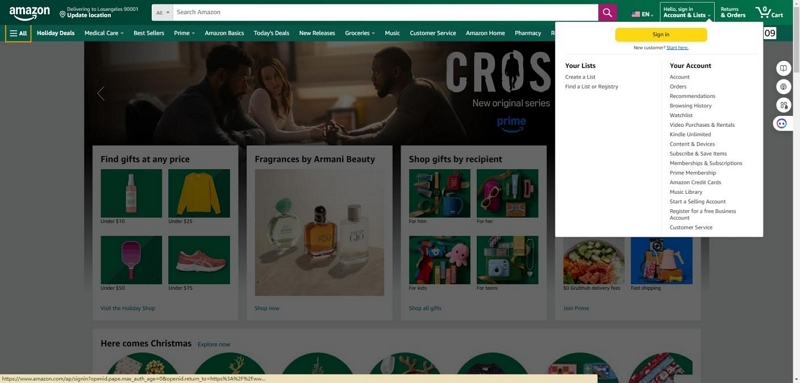Log in with your Amazon account | watch amazon prime on computer