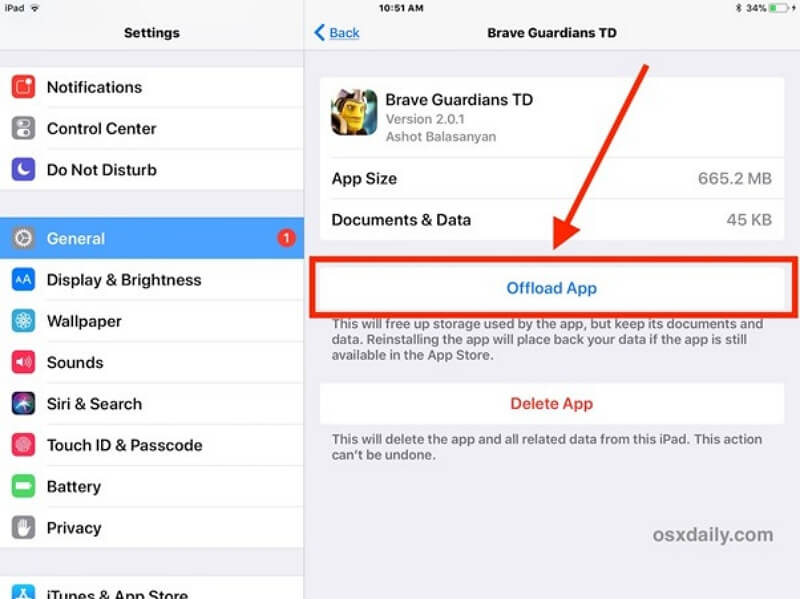 Offload App | delete downloaded amazon prime video from ipad