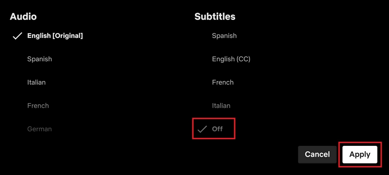 disable subtitles | how to remove subtitles on Netflix