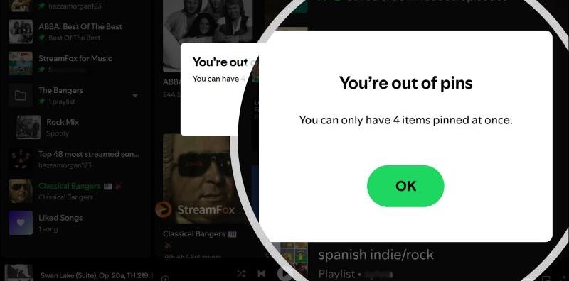 Spotify pin limit