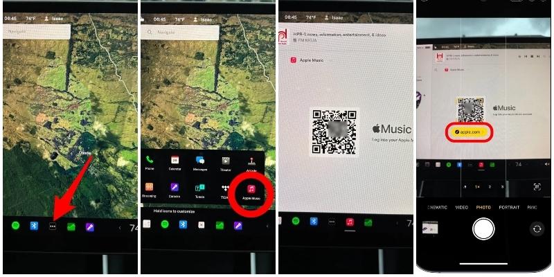 scan the qr code | apple music on tesla