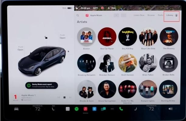 open the Apple Music app on your Tesla | apple music on tesla