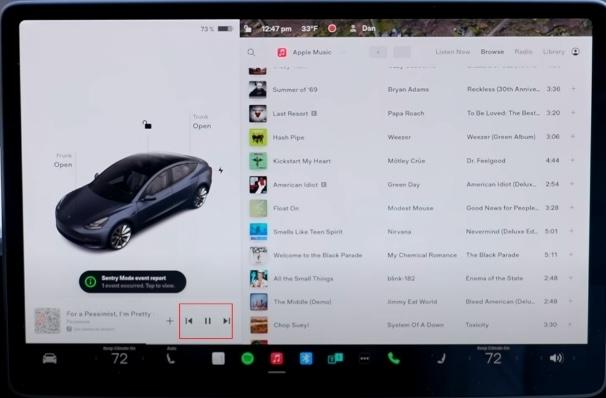 start listening | apple music on tesla