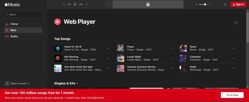 Apple Music Web Player | apple music on xbox