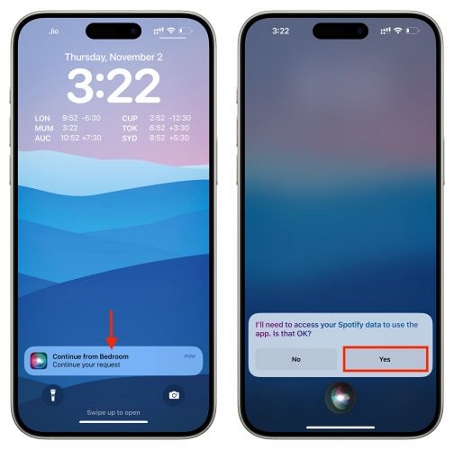 tap Yes | Play Spotify on HomePod