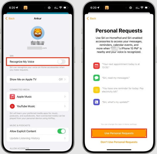 reach Personal Requests | Play Spotify on HomePod
