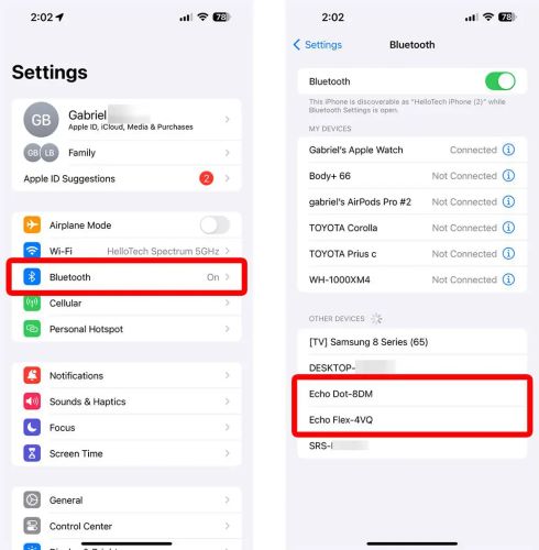 open Bluetooth | Play Spotify on Amazon Echo