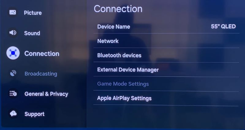 select Apple AirPlay Settings | Play Spotify on Samsung Smart TV