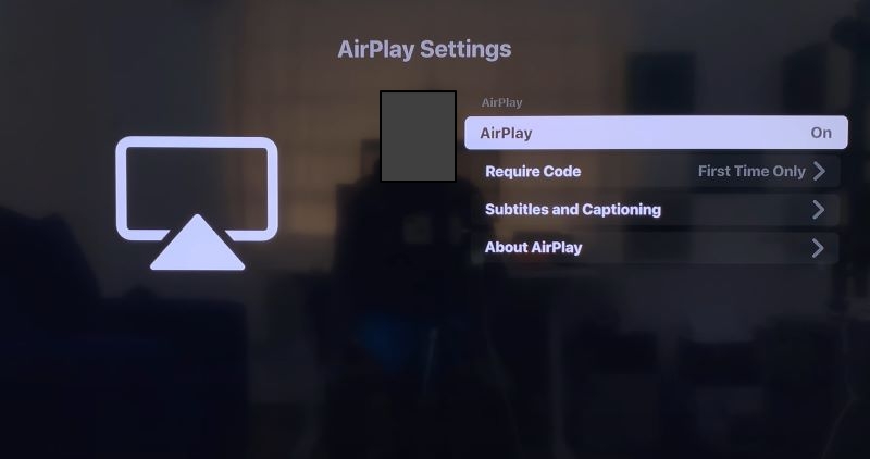 toggle on AirPlay | Play Spotify on Samsung Smart TV