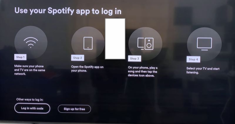 tap Confirm | Play Spotify on Samsung Smart TV