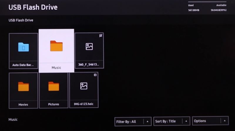 select Music folder | Play Spotify on Samsung Smart TV