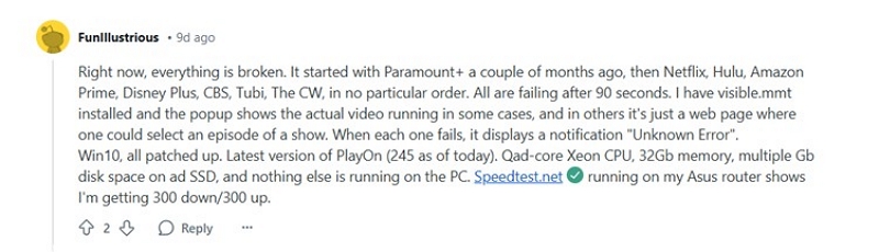 PlayOn software cannot record | playon amazon prime not working