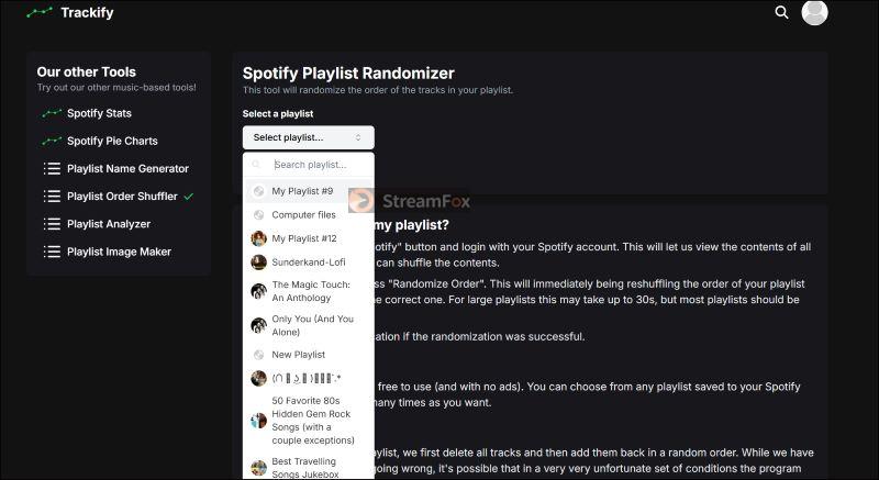 select a playlist | Randomize Spotify Playlists