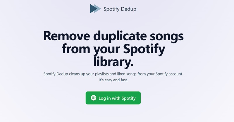 hit Log in with Spotify | Remove Duplicates from Spotify Playlists