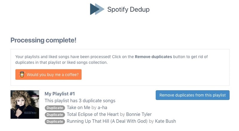 choose the playlist | Remove Duplicates from Spotify Playlists