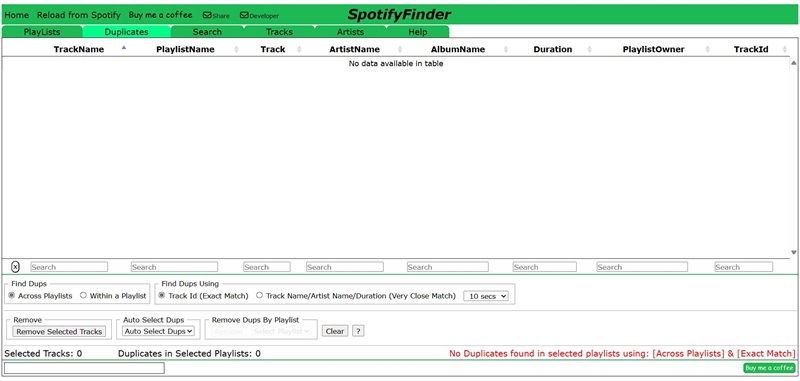 tap Remove Selected Tracks | Remove Duplicates from Spotify Playlists