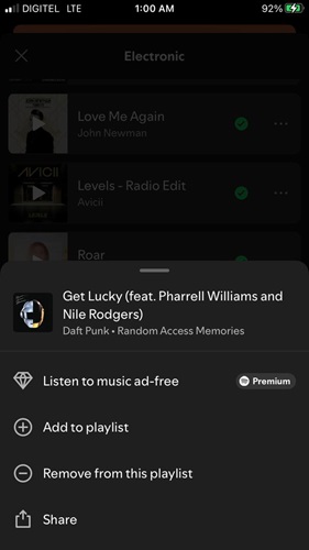 choose Remove from this playlist | Remove Duplicates from Spotify Playlists