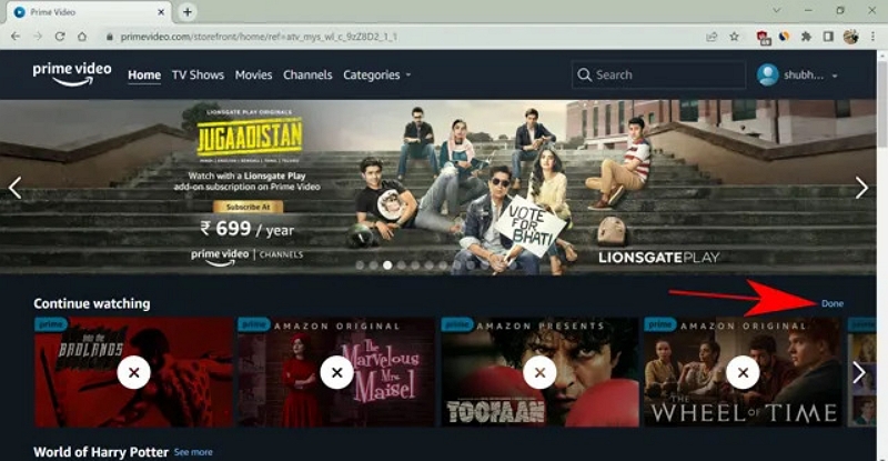 remove movies | amazon watchlist