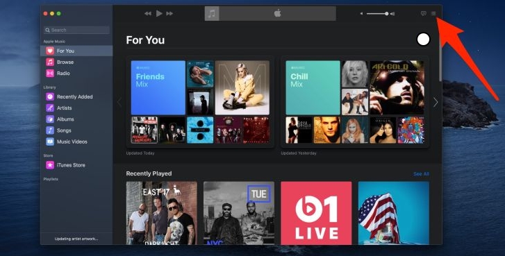 hit Get started | Recently Played on Apple Music
