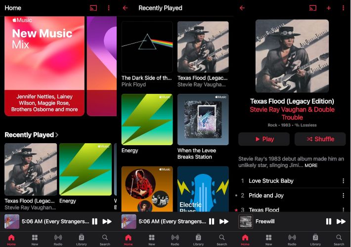 tap right arrow | Recently Played on Apple Music
