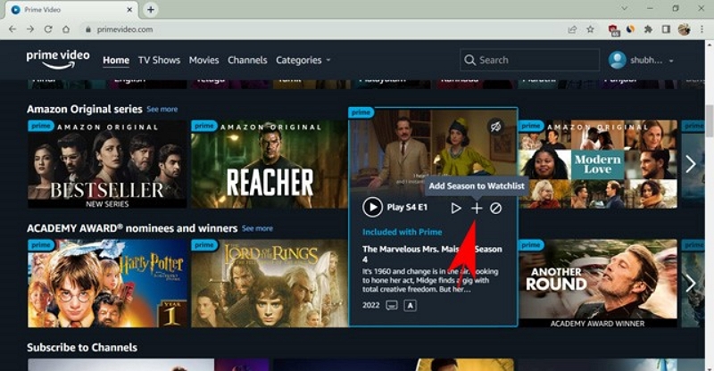 choose the film | watch amazon prime on computer
