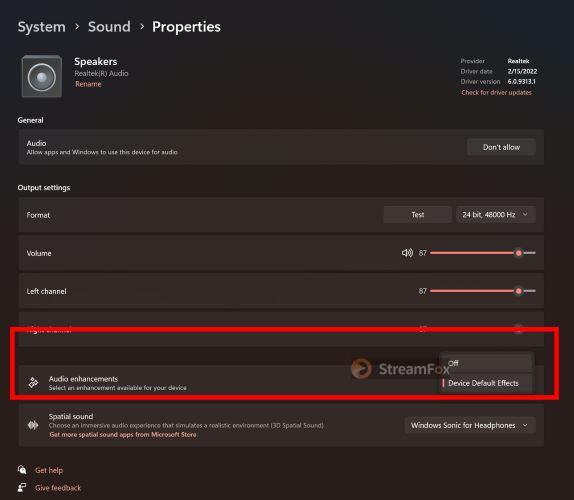 check for enhancement settings | Spotify Can't Play This Right Now Error
