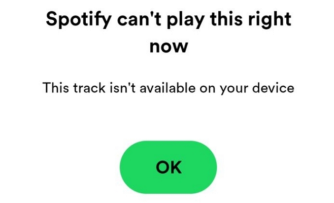unavailable songs | Spotify Can't Play This Right Now Error