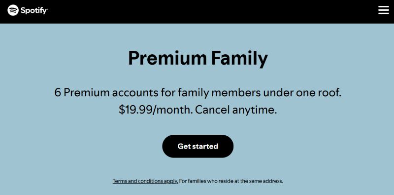 plan manager | Spotify Family Plan