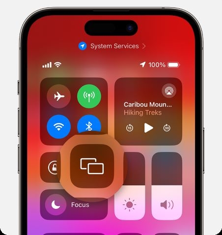 tap Screen Mirroring | Play Spotify on Apple TV