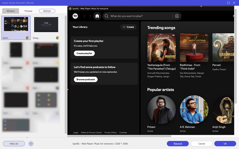 click Record | Spotify to MP4