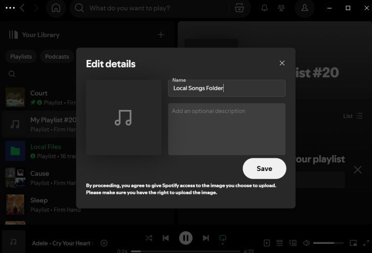 click Save | Spotify Local Files Not Syncing