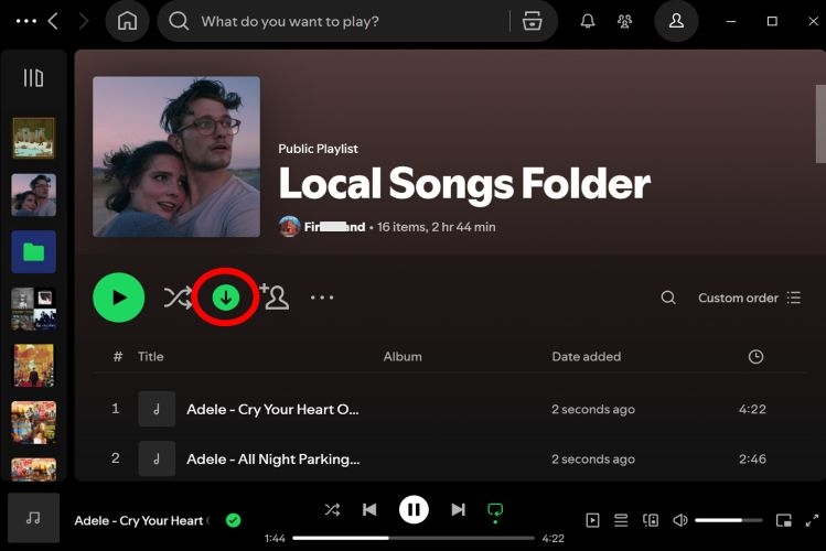 click Download | Spotify Local Files Not Syncing
