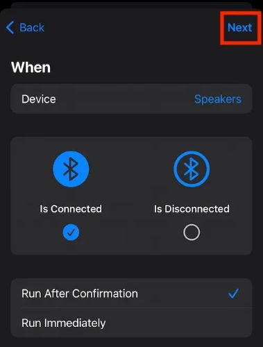 tap Next | Stop Apple Music from Automatically Playing
