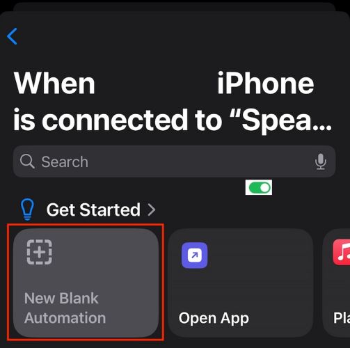 click New Blank Automation | Stop Apple Music from Automatically Playing