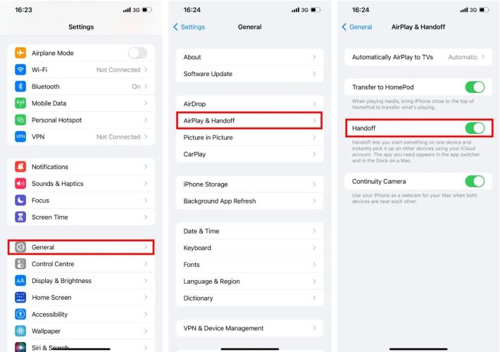 turn on Handoff | Stop Apple Music from Automatically Playing