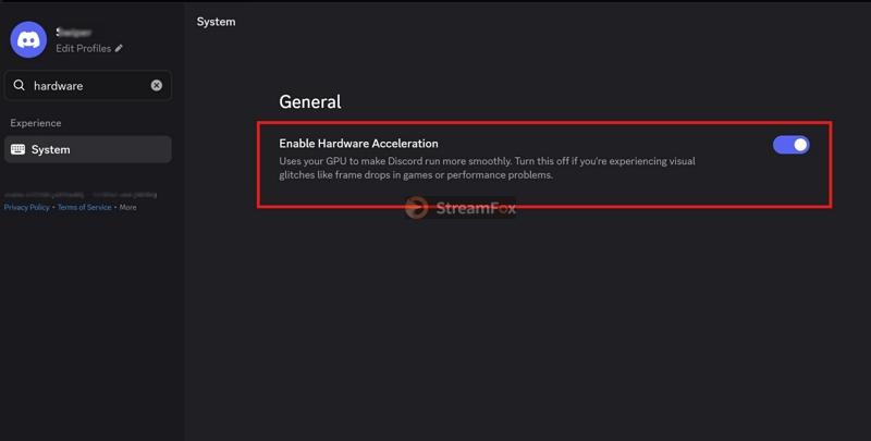 switch off hardware acceleration