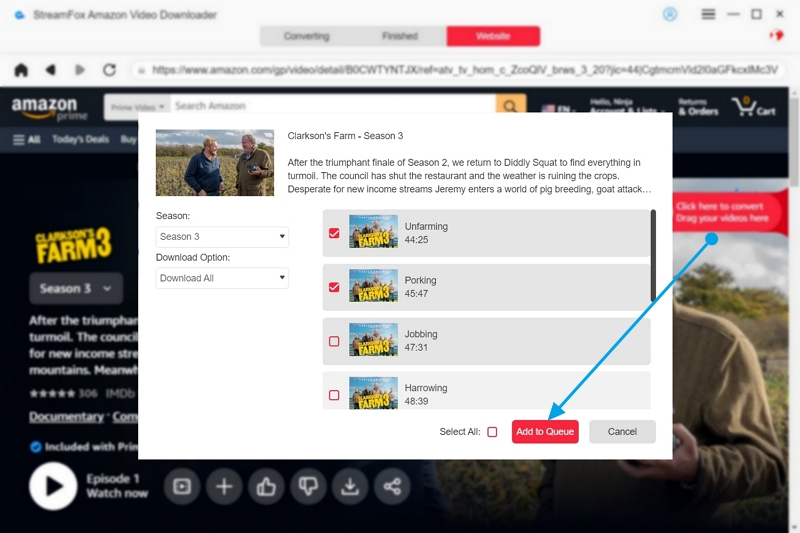 Add to Queue | delete purchases on amazon prime video